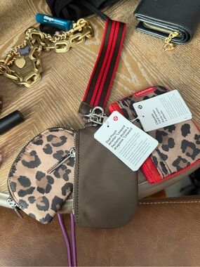Lululemon Leopard Print Multi-Pouch Crossbody Strap Bag - Brown/Red